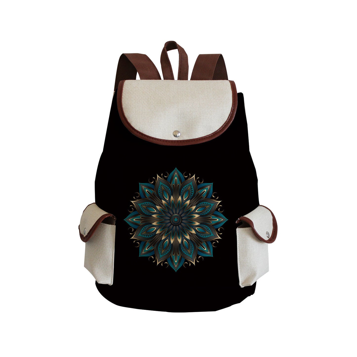 Large-capacity Western-style Creative New Datura Printed Backpack