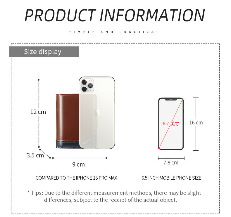 PU Leather Multifunctional Zipper Short Men's Wallet JFA UNIjuntos Entreprise