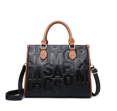 Women's Large Capacity All Match Black Shoulder Bag