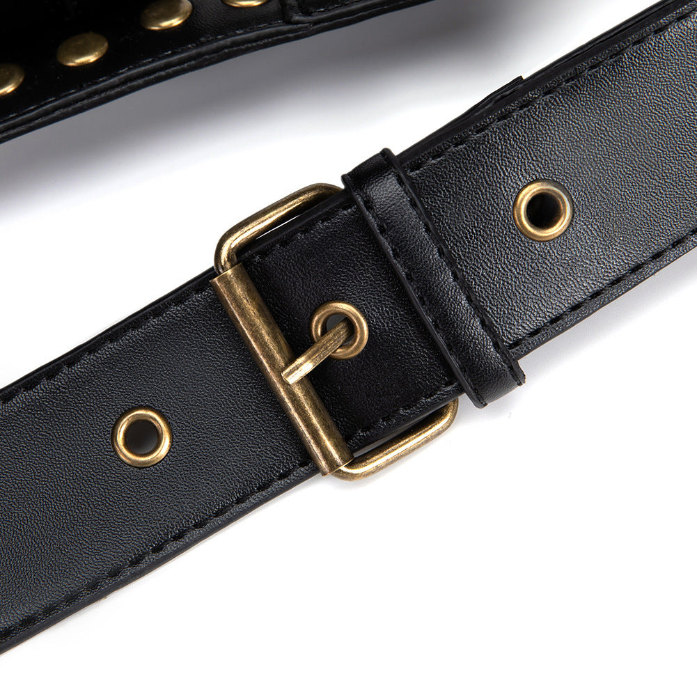 Girl Punk Studded Biker Chest Bag