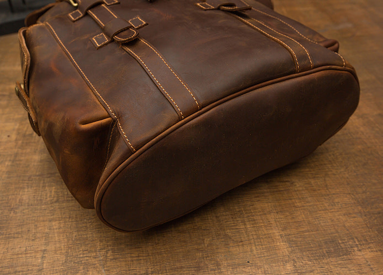 Sac à dos décontracté pour hommes en cuir Crazy Horse rétro JFA UNIjuntos Entreprise