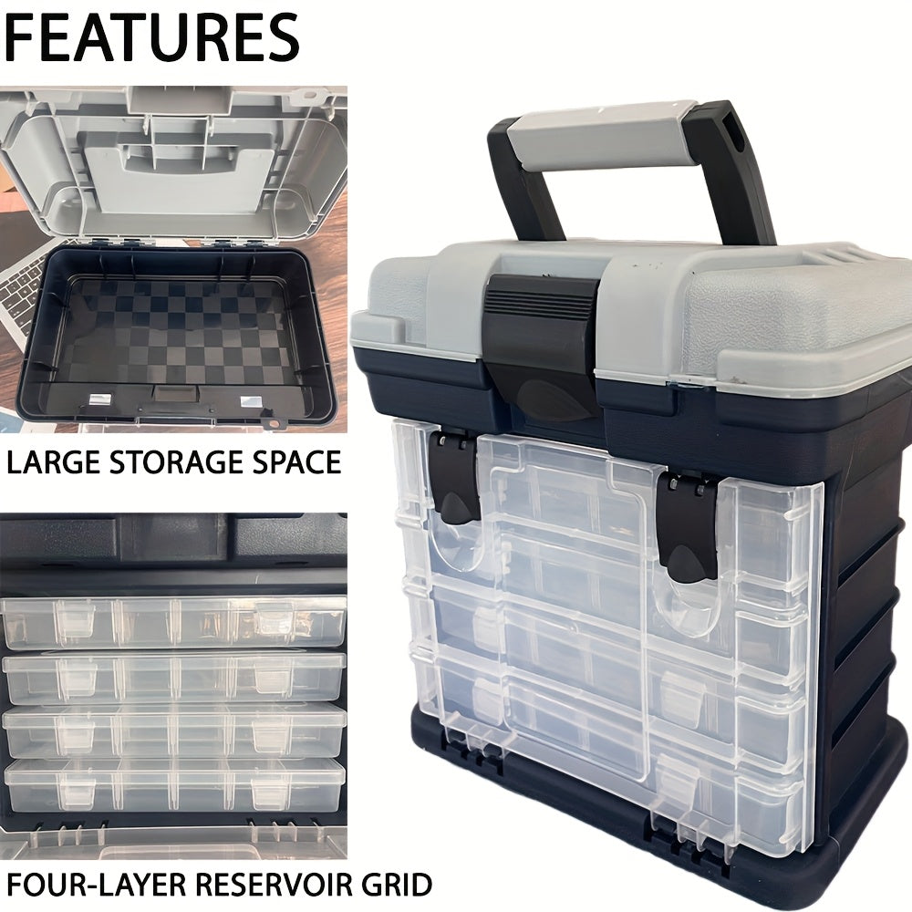 4-Tier Portable Fishing Tackle Storage Box-3