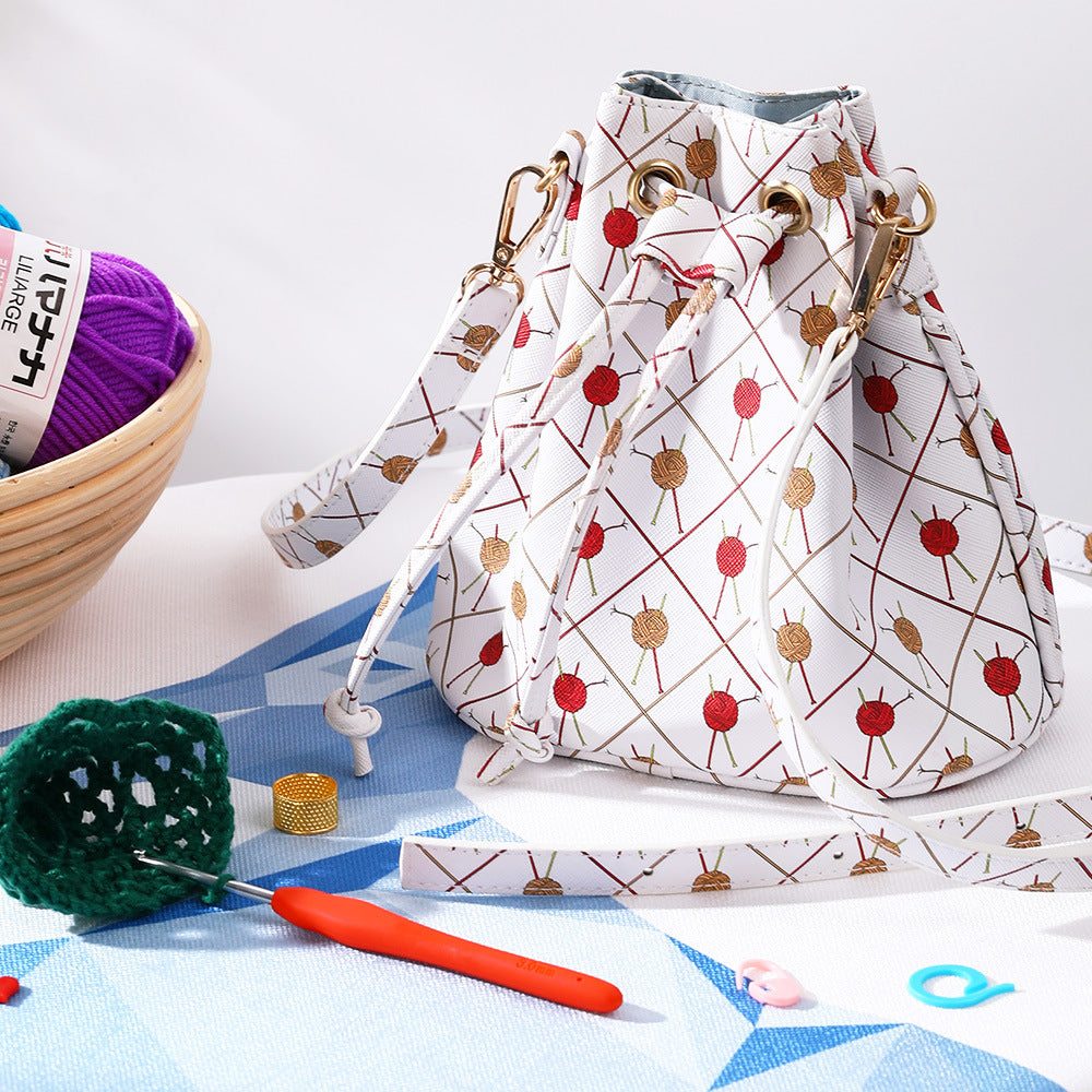 Portable Printed Adjustable Wool Storage Crossbody Bag