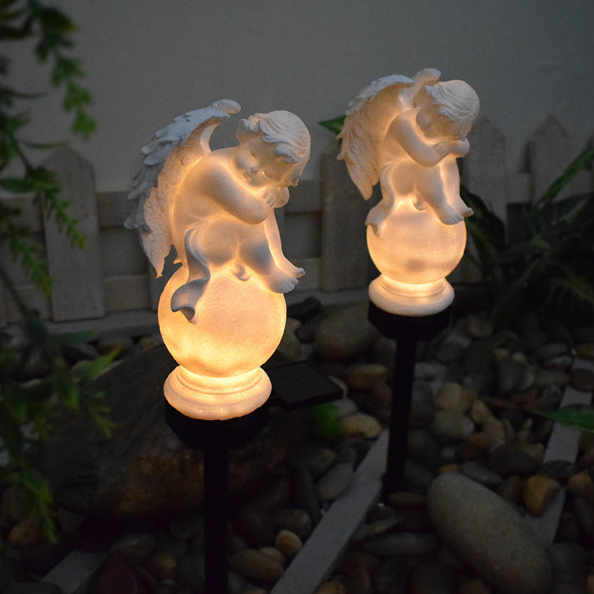 Garden Solar Light Resin Angel Figures Solar Energy