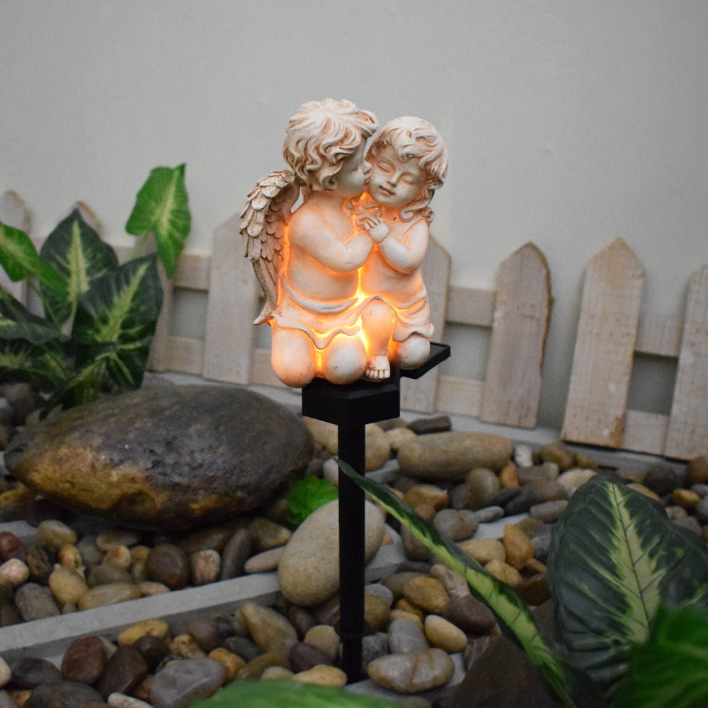 Garden Solar Light Resin Angel Figures Solar Energy