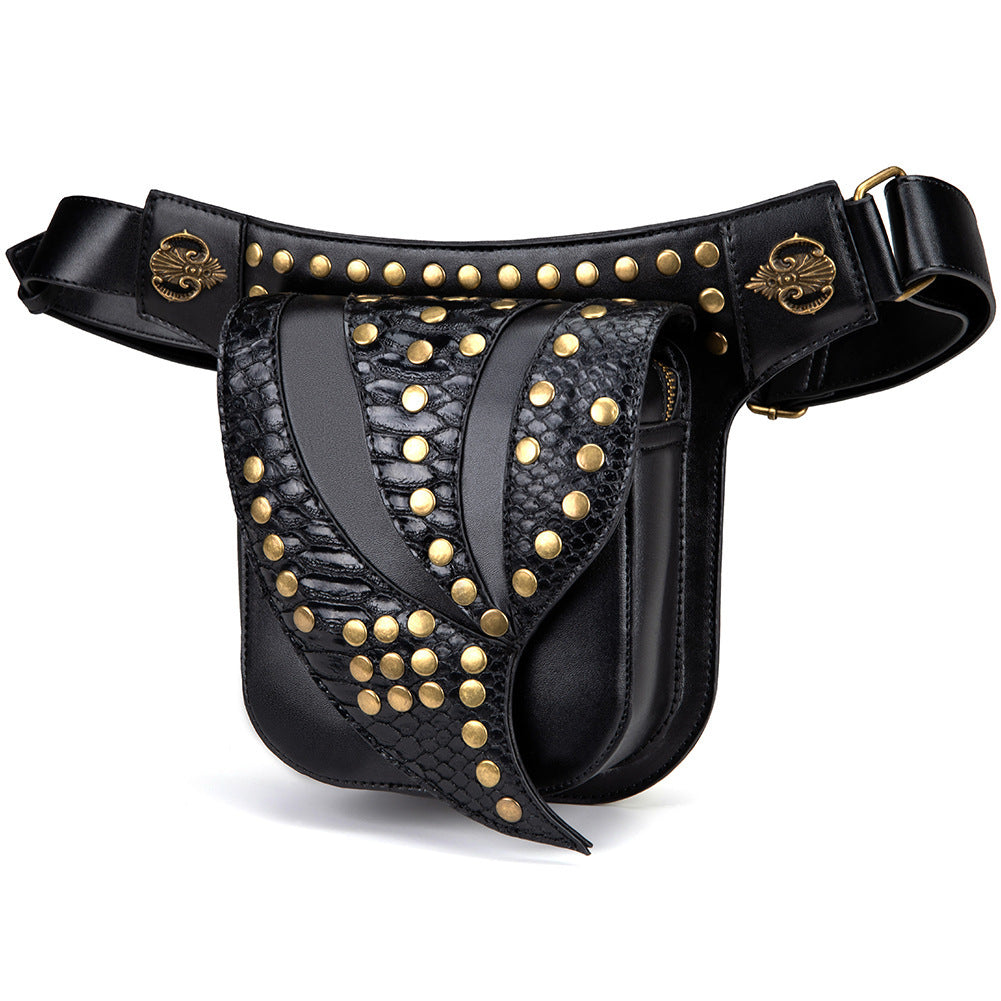 Girl Punk Studded Biker Chest Bag