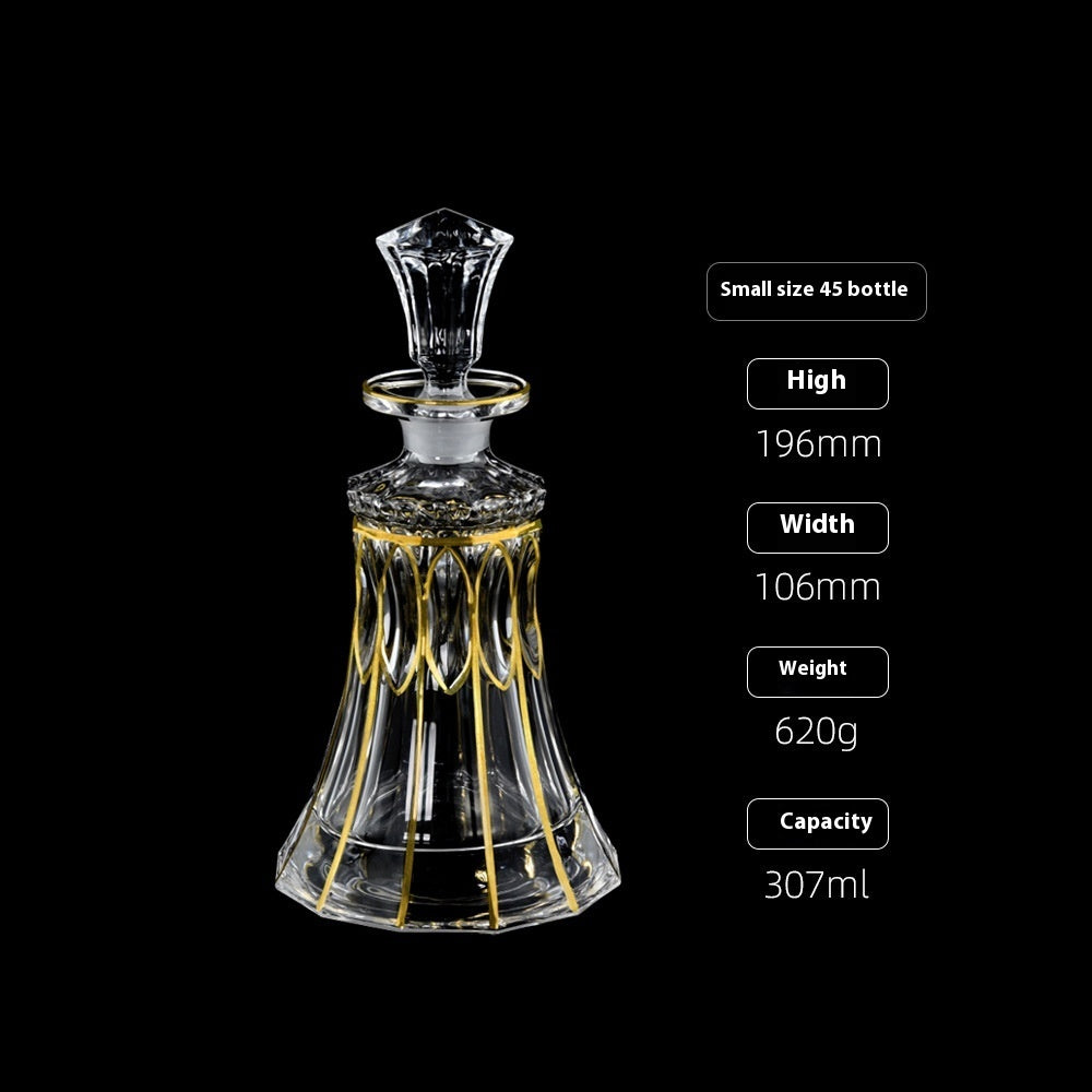 Gold Drawing Line Foreign Wine Bottle Crystal Glass Creative Whiskey Bottle