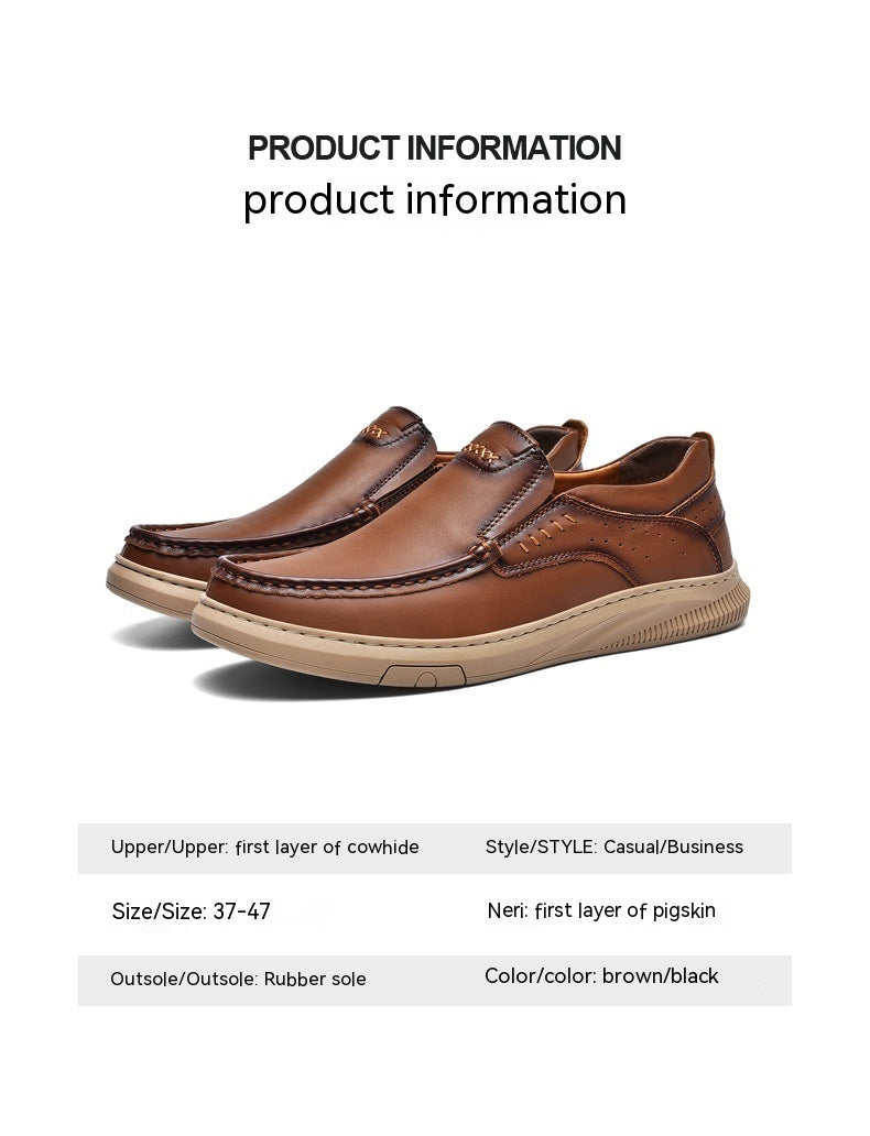 First Layer Cowhide Leisure Gommino Shoes