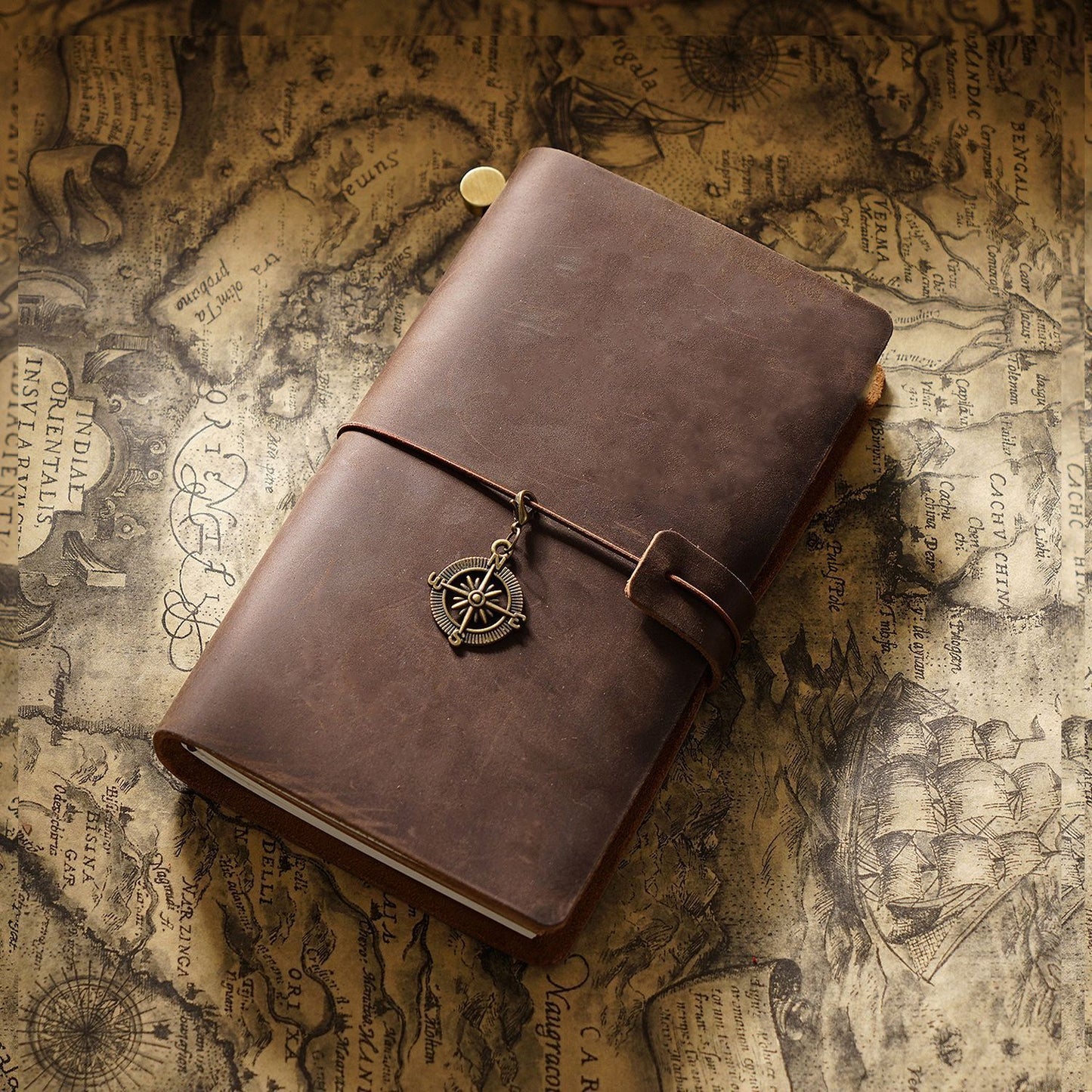 Travel Notebook Cowhide Leather Diary Vintage