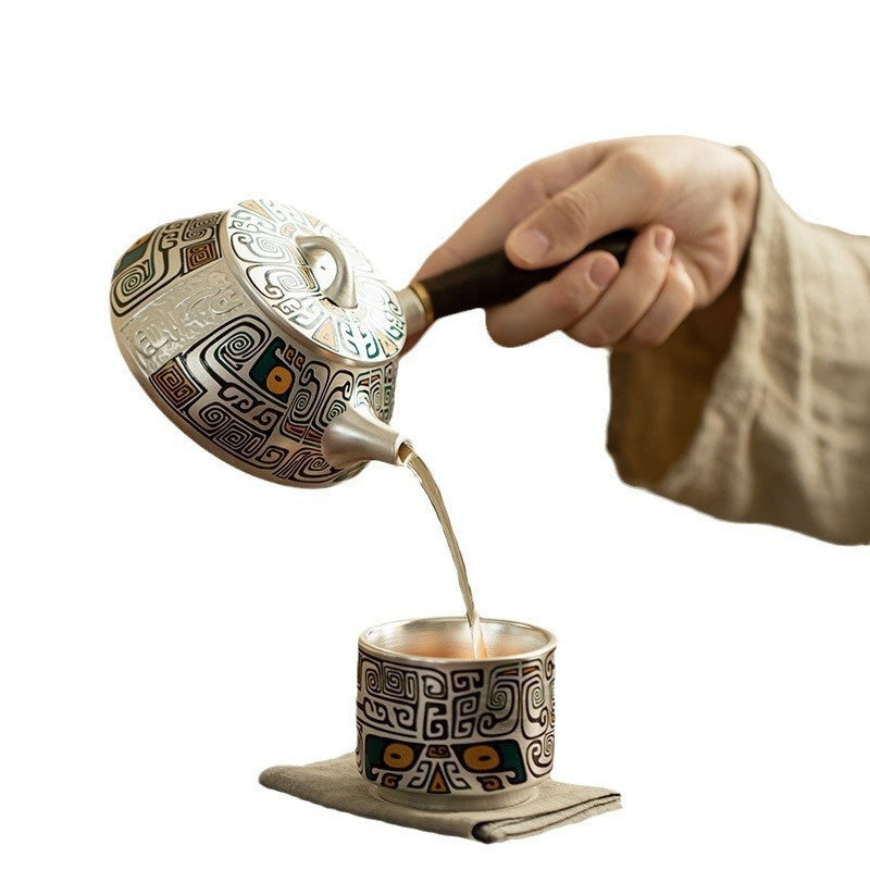 Silver Gilded Tea Set Package Gift Box