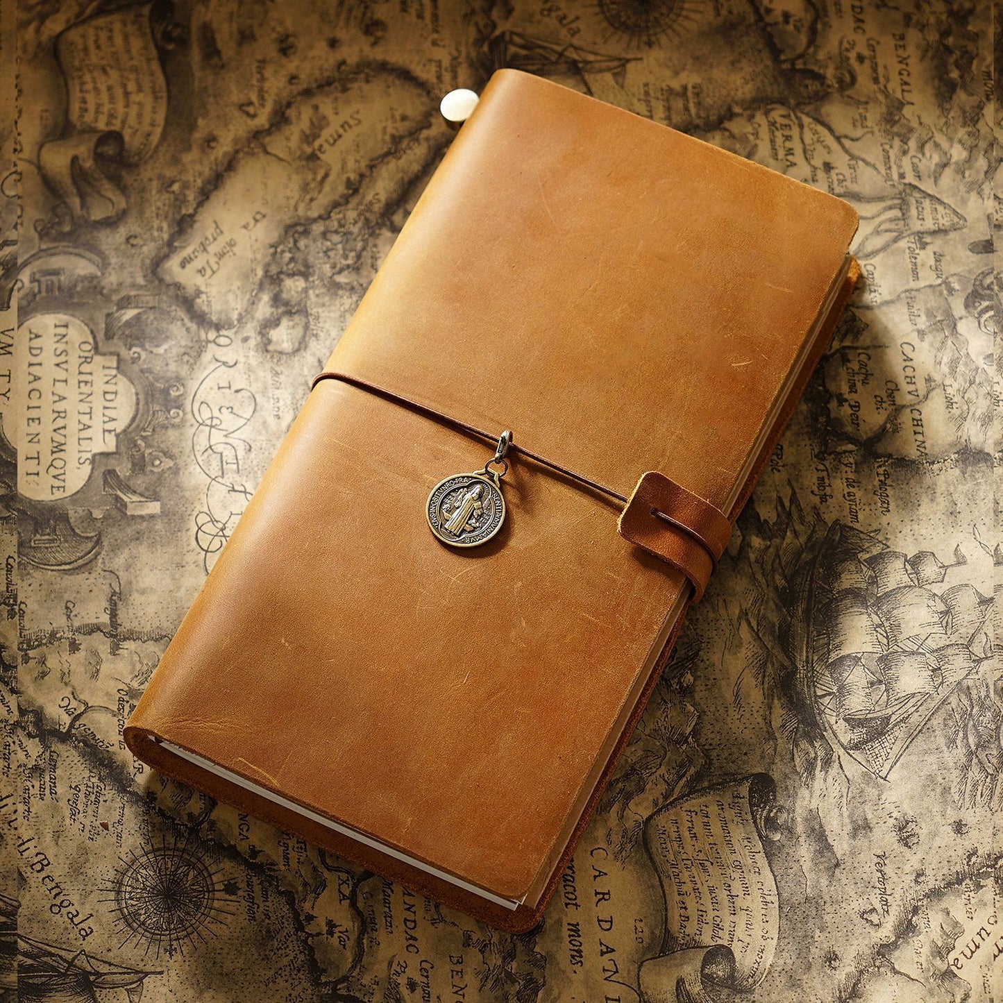 Travel Notebook Cowhide Leather Diary Vintage