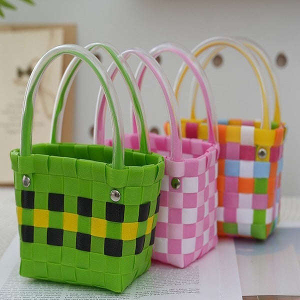 Ins Style Portable Small Square Bag Woven