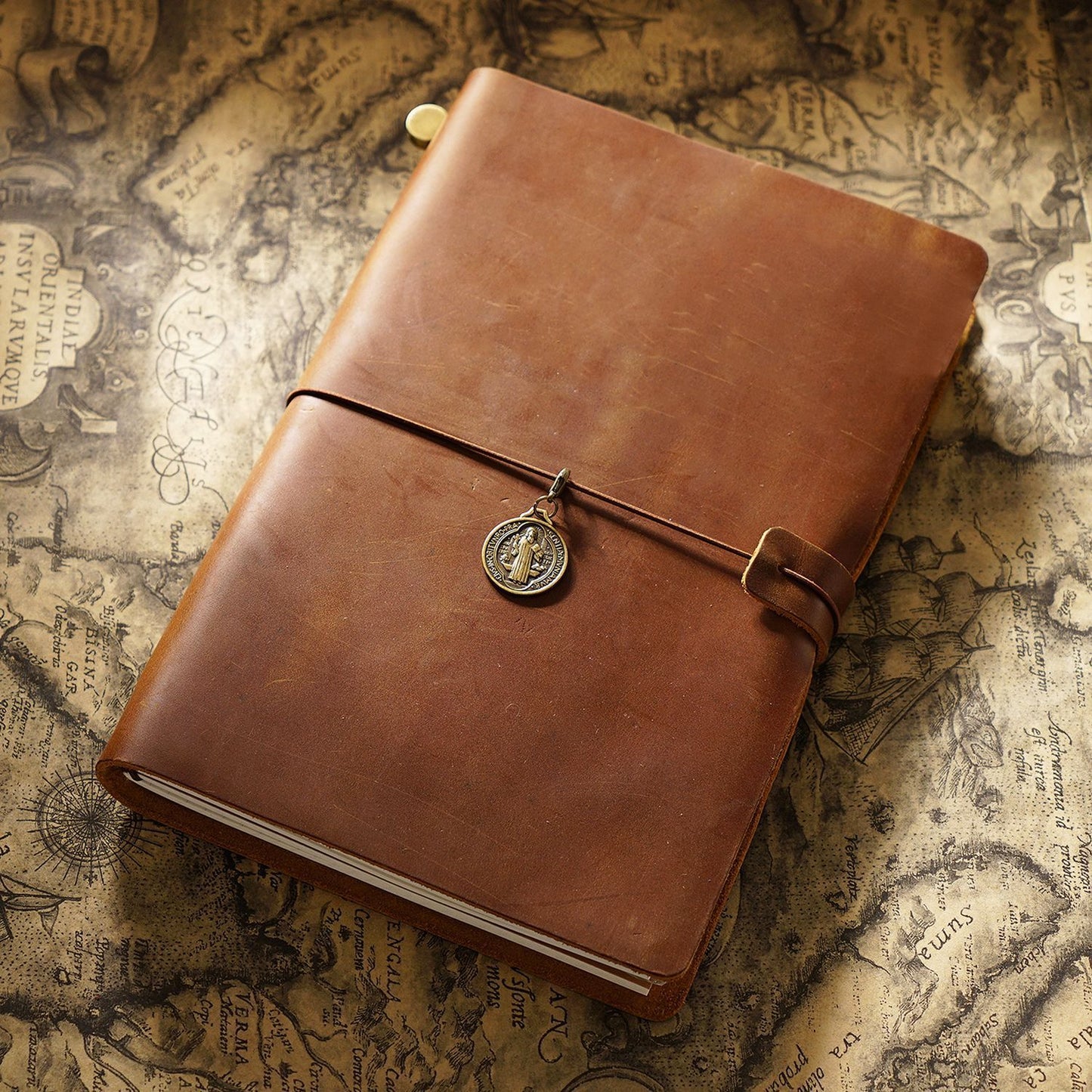 Travel Notebook Cowhide Leather Diary Vintage