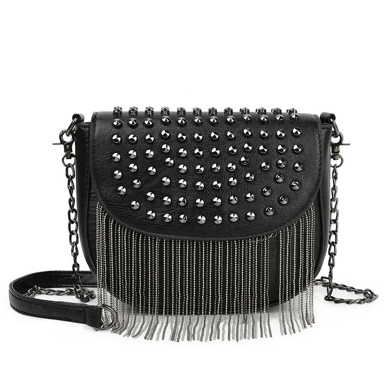 Women's Pu One-shoulder Cross-body Fashionable New Rivet Small Square Bag