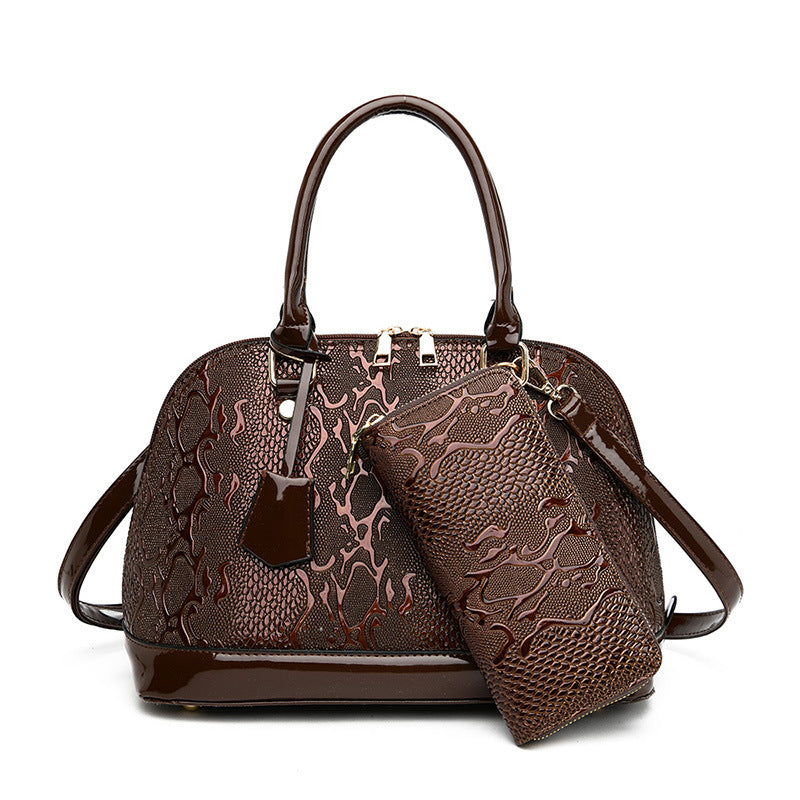 Three-piece Handbag Set Embossed Shoulder