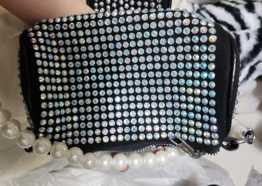 Sac bandoulière strass brillant à la mode décontracté