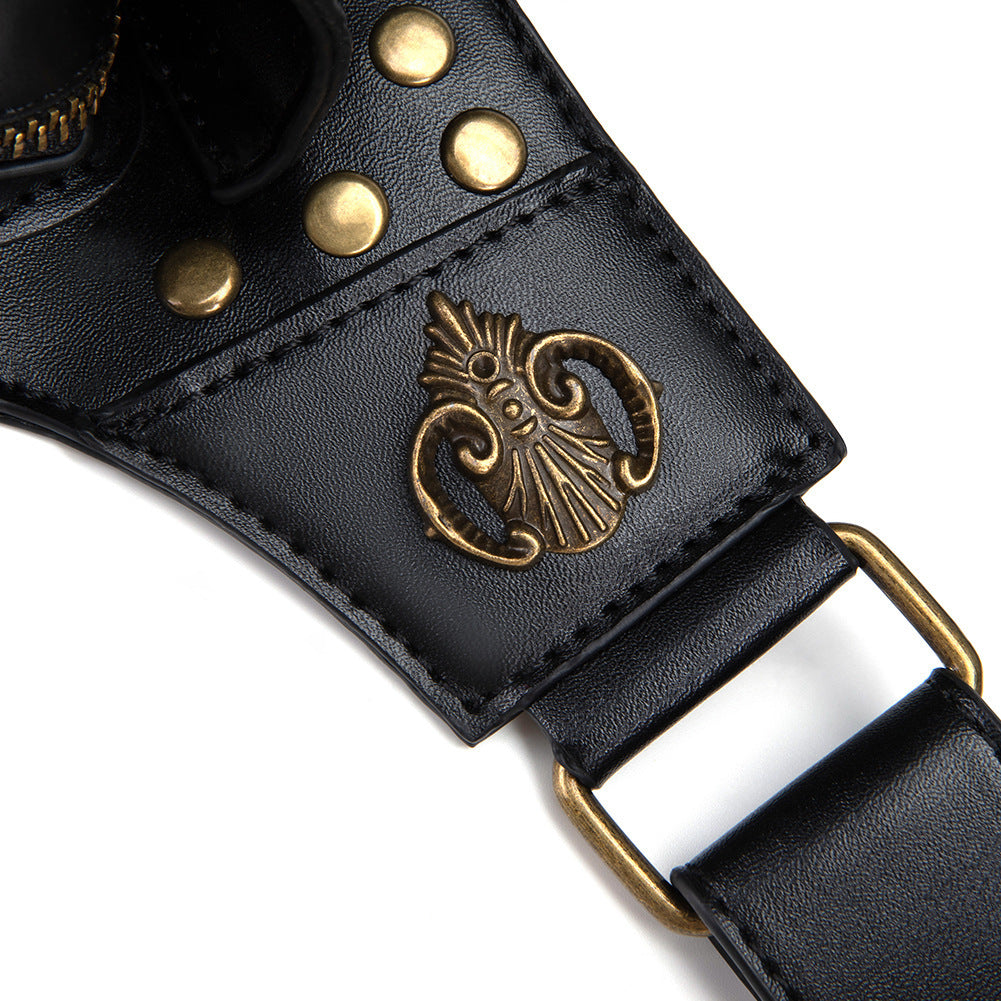 Girl Punk Studded Biker Chest Bag