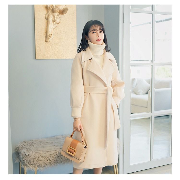 Autumn And Winter Woolen Coat Women's Korean-style Thickened Cinched Store Hive UNIjuntos