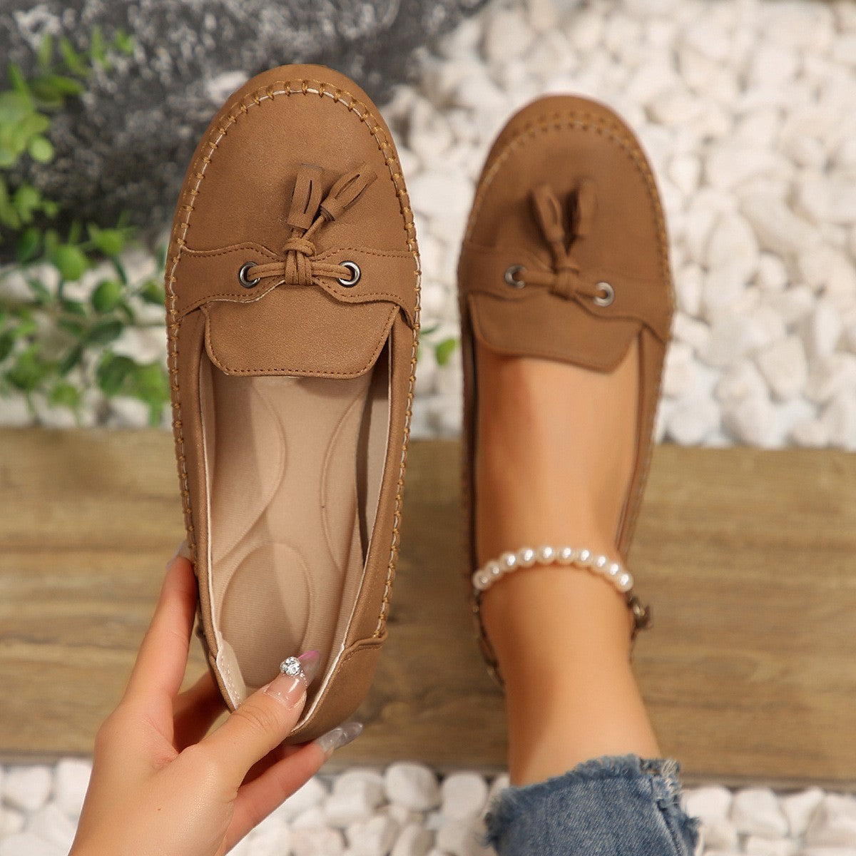 Women's Round Head Loafers Fashion Non-slip Soft Comfortable Flats Shoes Store Hive UNIjuntos