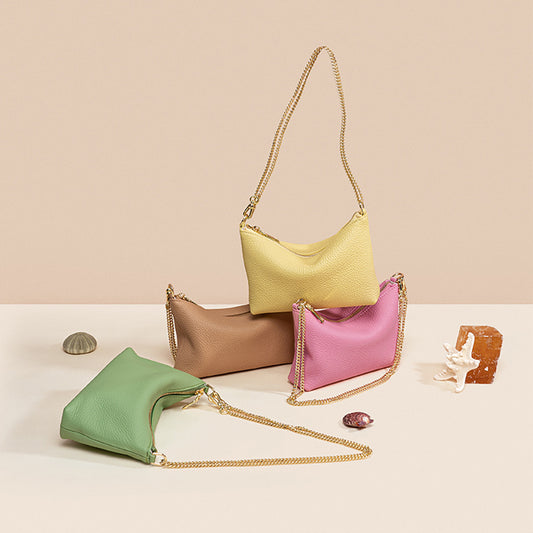 New First Layer Lychee Pattern Bag For Women