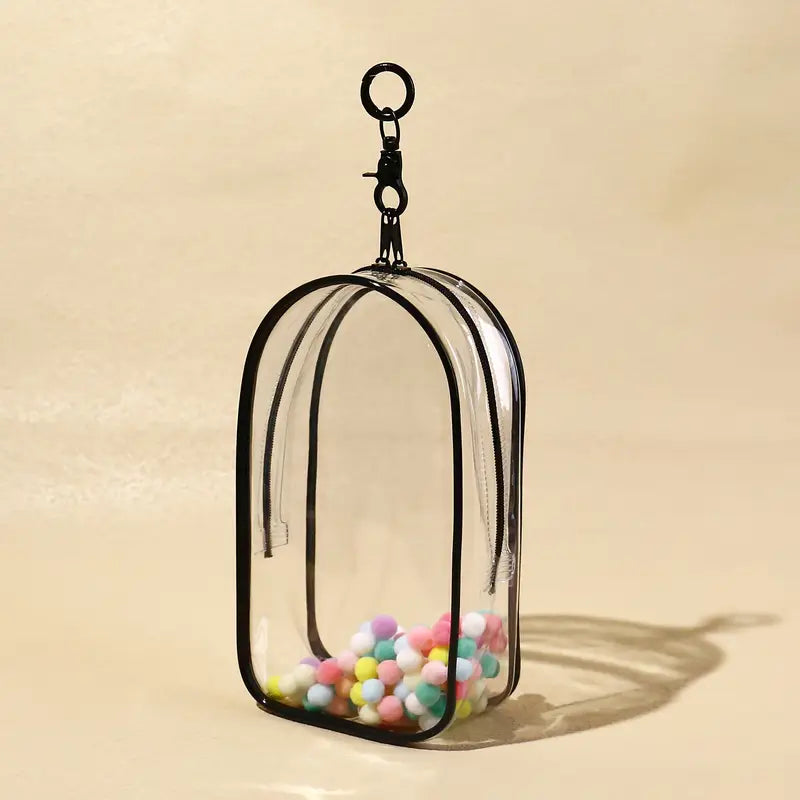 1 Labubu PVC Storage Box with Keychain - Protective Case - Small Box