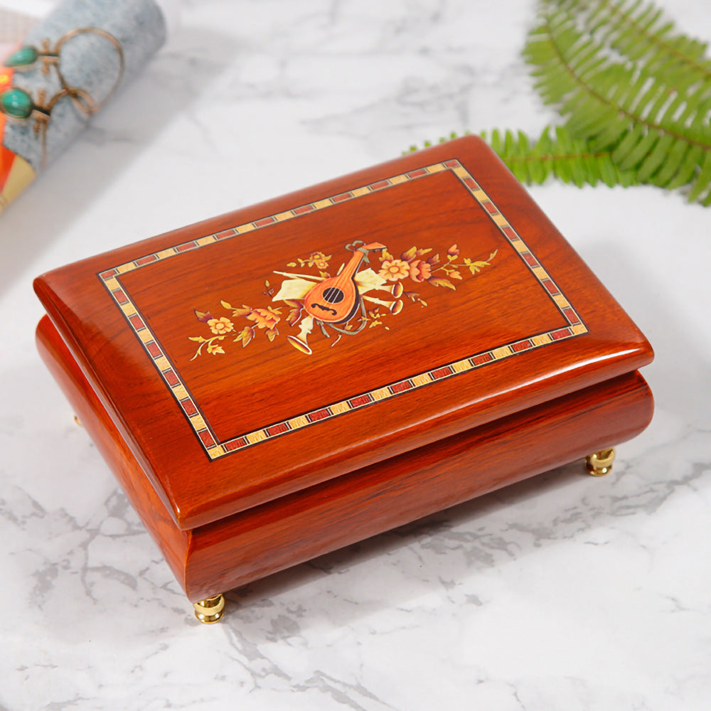 European Style Neoclassical Solid Wood Jewelry Music Box