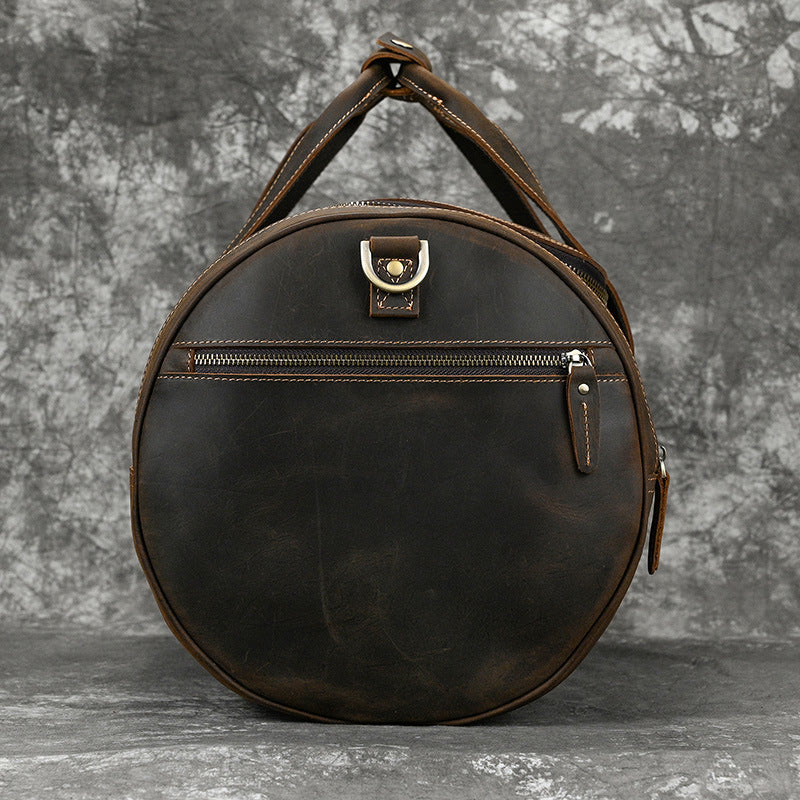 Men's Real-leather Handbag Crazy Horse Leather Vintage Travel Bag