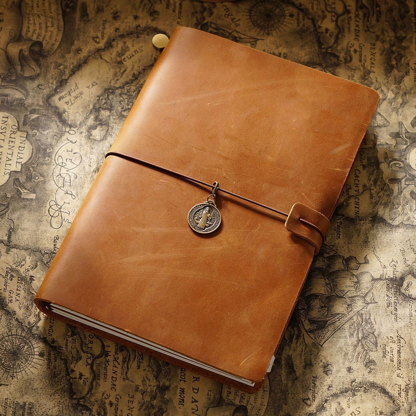 Travel Notebook Cowhide Leather Diary Vintage