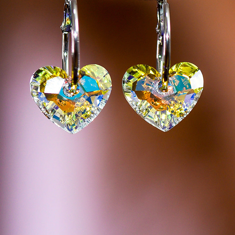 Silver-plated Needle Ornament Women's Crystal Earrings