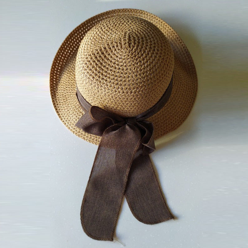 Fashion Bow Knot Beach Sun Hat Women's Foldable Basin Hat