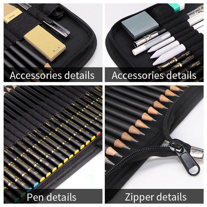 41 Pieces Drawing Sketch Pencil Cloth Bag Set