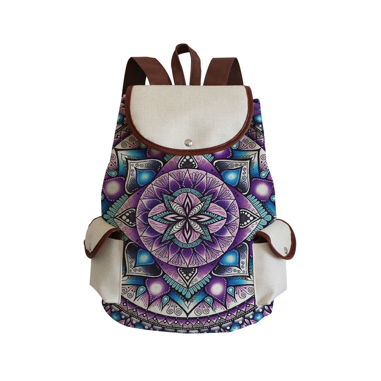 Large-capacity Western-style Creative New Datura Printed Backpack