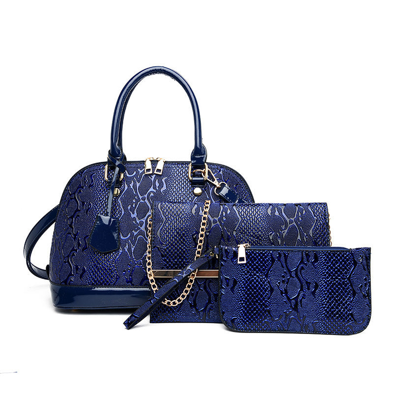 Three-piece Handbag Set Embossed Shoulder