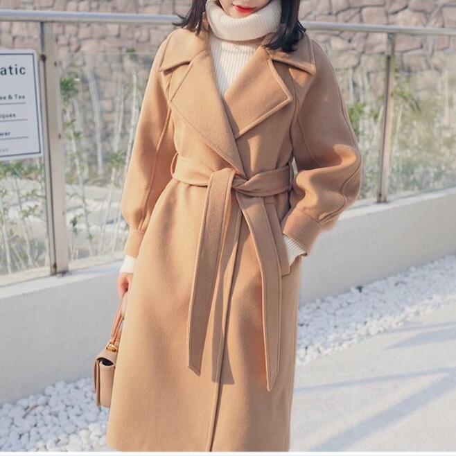 Autumn And Winter Woolen Coat Women's Korean-style Thickened Cinched Store Hive UNIjuntos