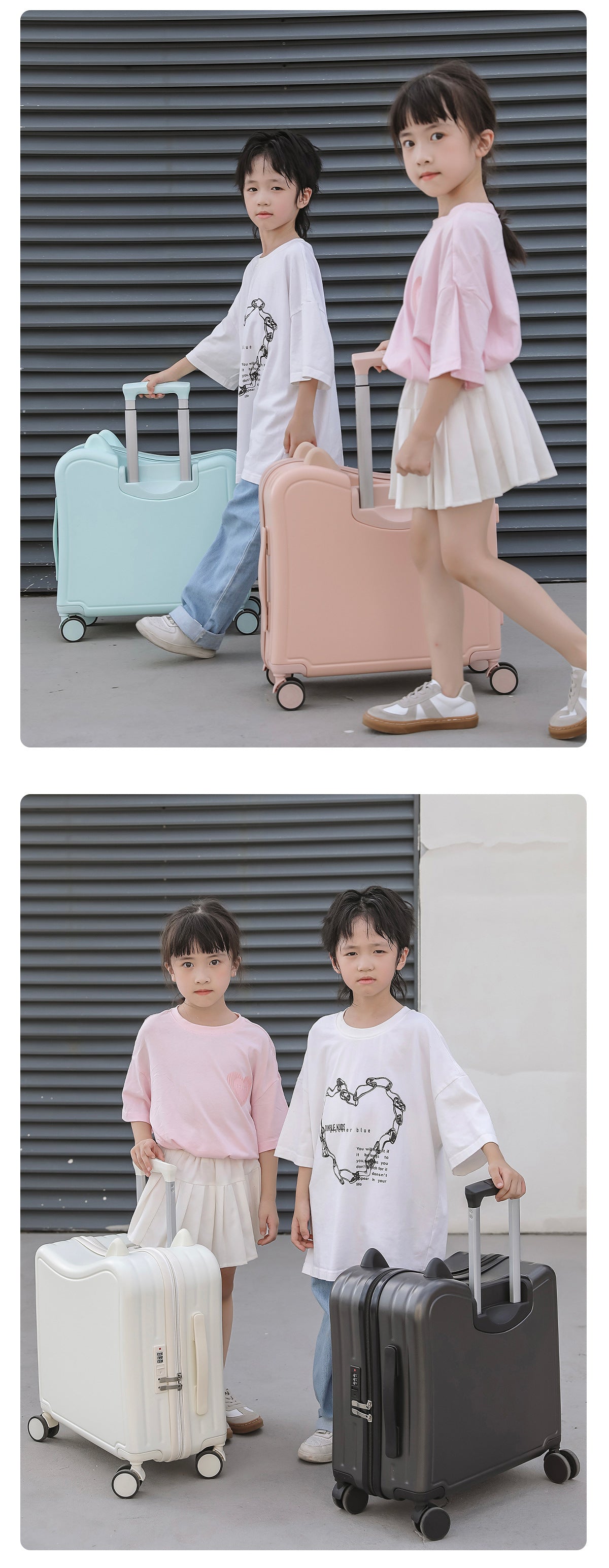 Children's Luggage Riding Trolley Case Mute Universal Wheel Boarding Bag Store Hive UNIjuntos