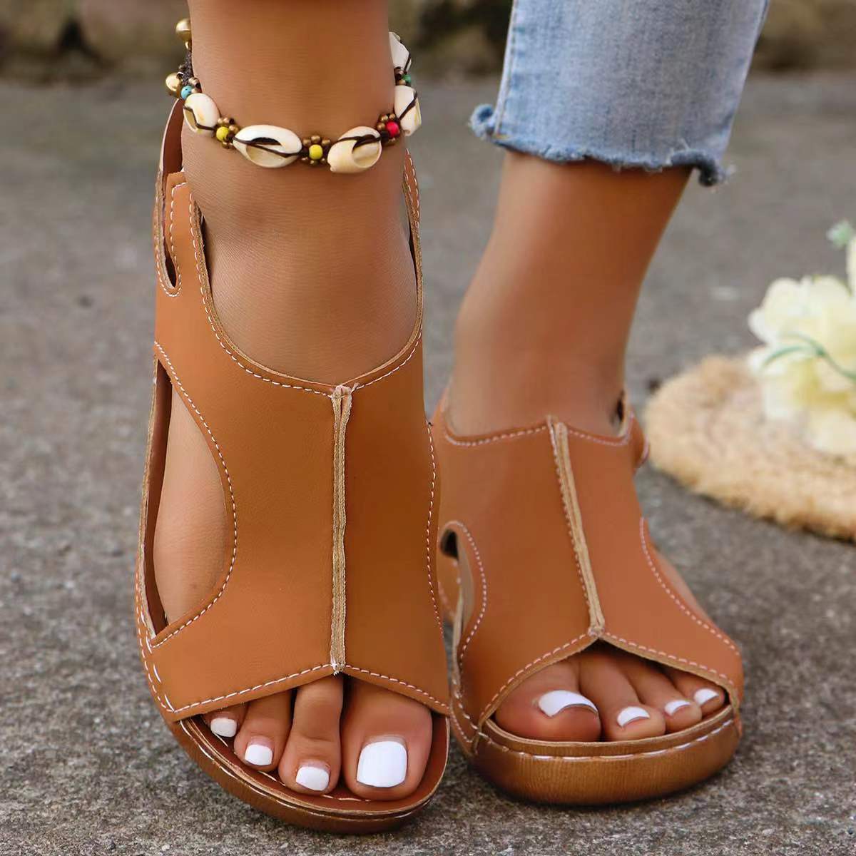 New Summer Wedges Sandals With Elastic Band Design Casual Fish Mouth Shoes For Women Store Hive UNIjuntos
