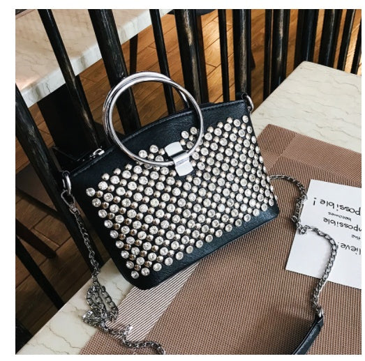 Fashionable Light Luxury Diamond Ring Single-shoulder Diagonal Bag