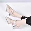Mid Heel Women's Chunky Heels Pointed Buckle