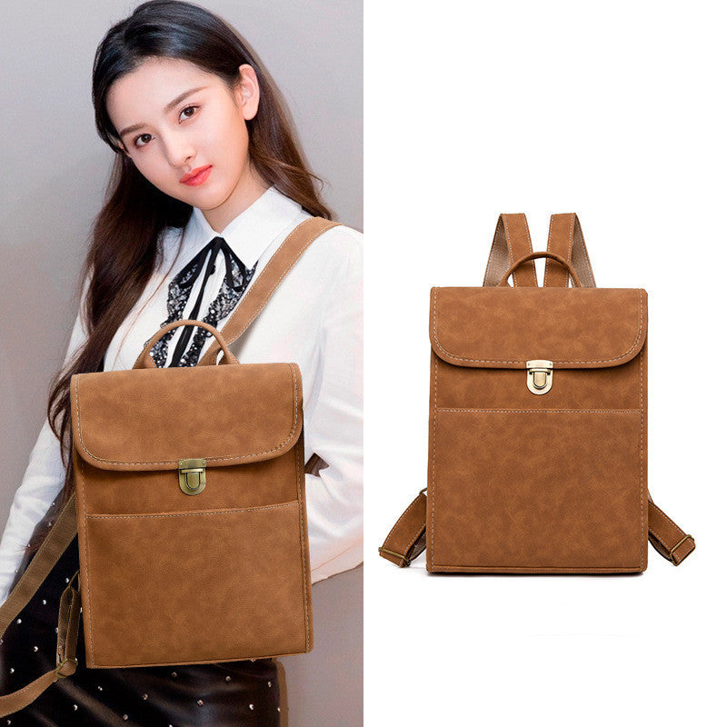 Flip PU College Student Small Schoolbag Leisure Shopping Backpack