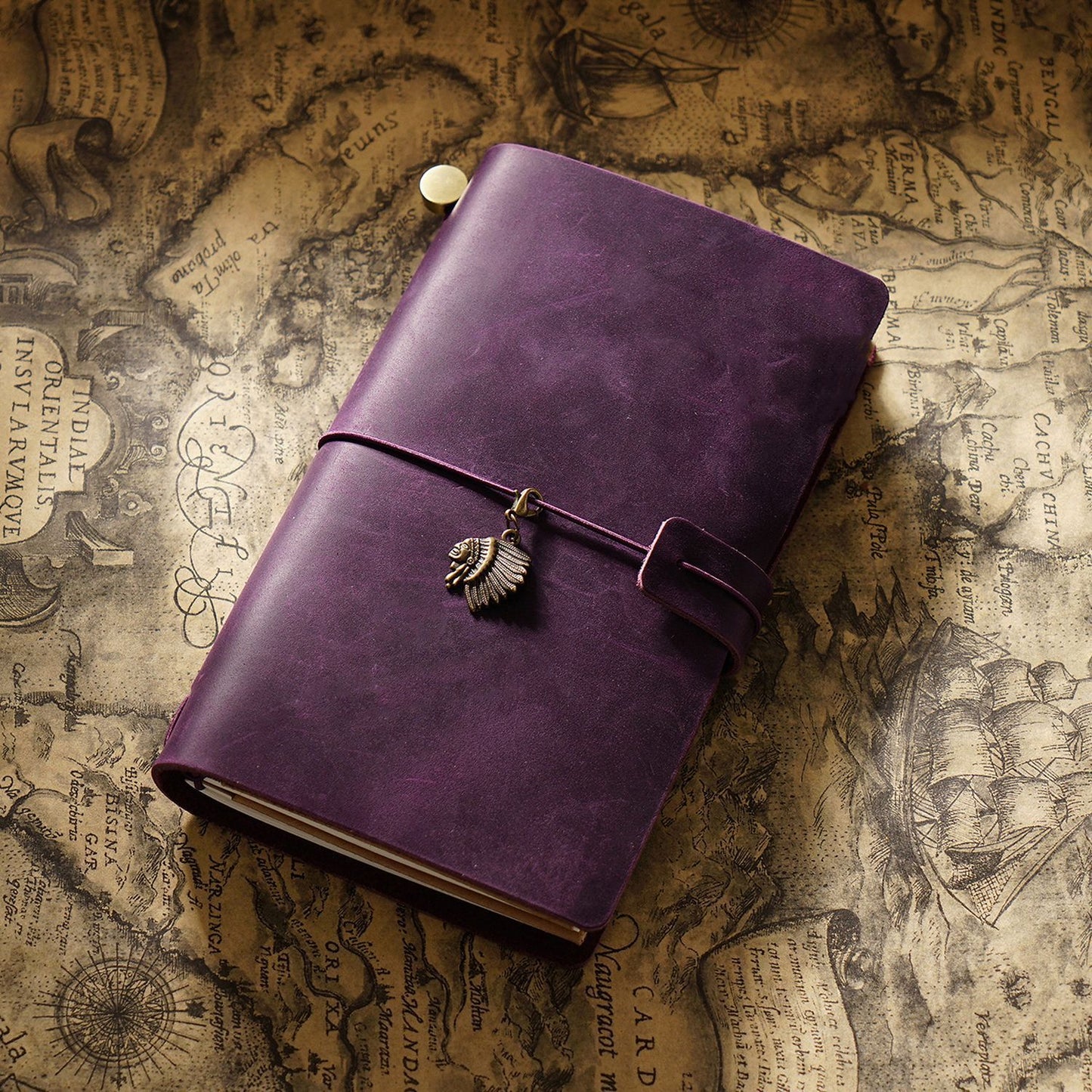 Travel Notebook Cowhide Leather Diary Vintage