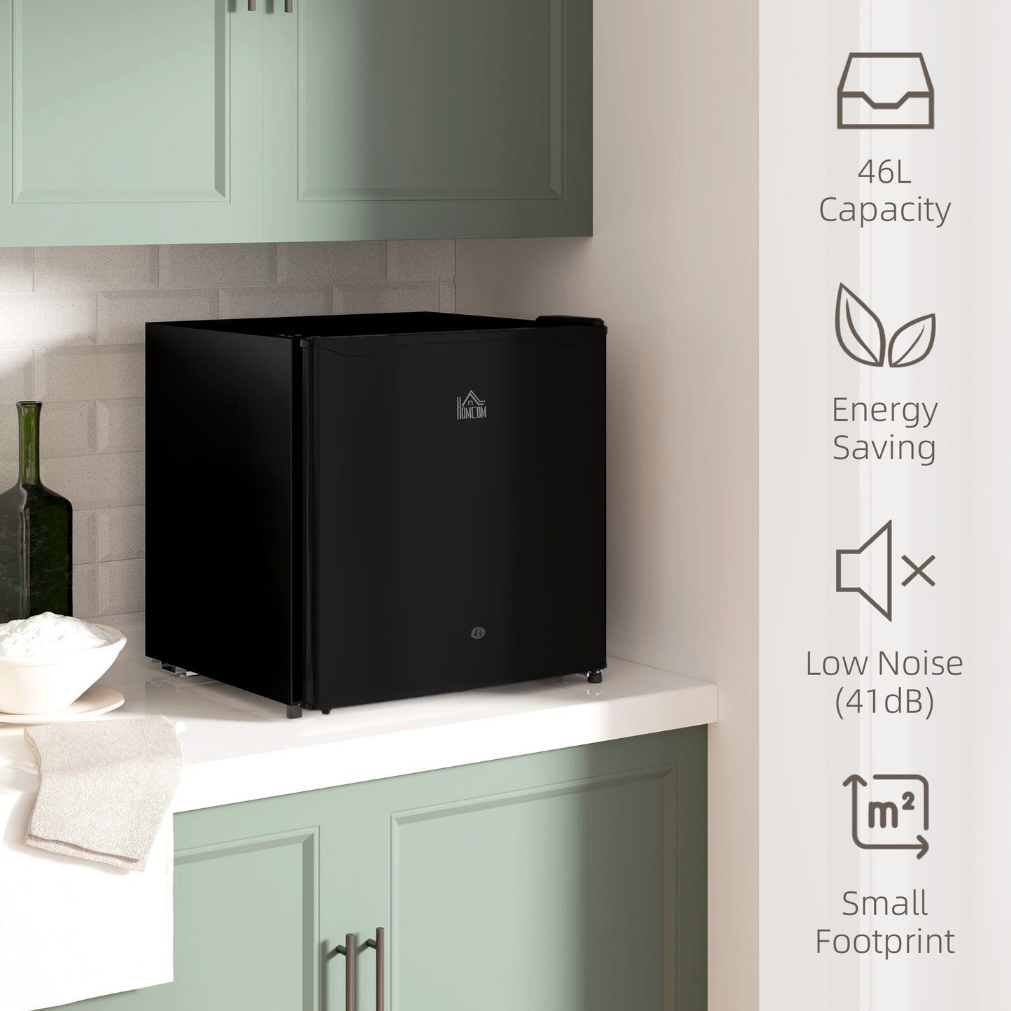 46 Litre Lockable Countertop Fridge - Black-3