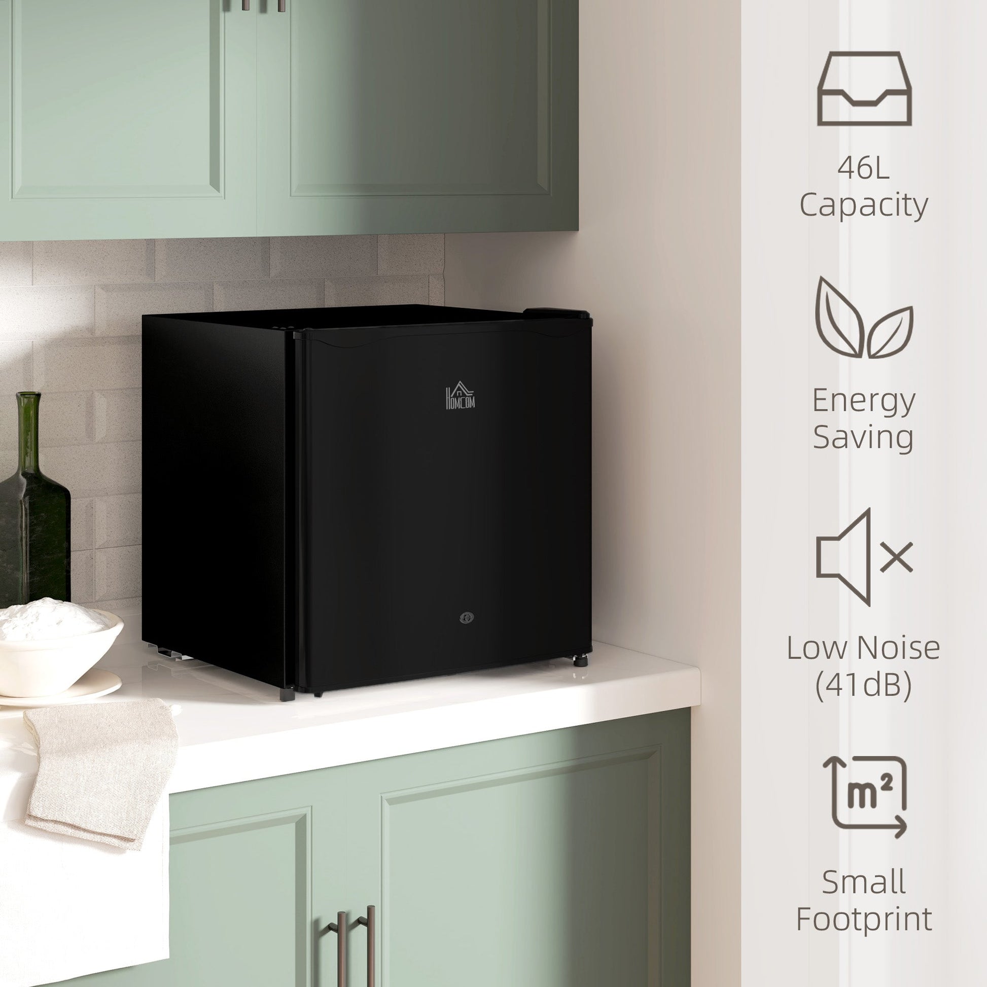 46 Litre Lockable Countertop Fridge - Black-3