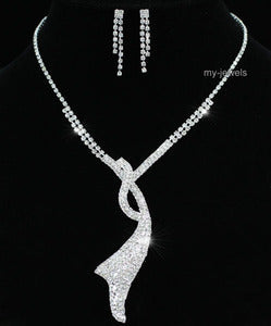 Wedding Elegant Necklace Earrings Set XS1192-0