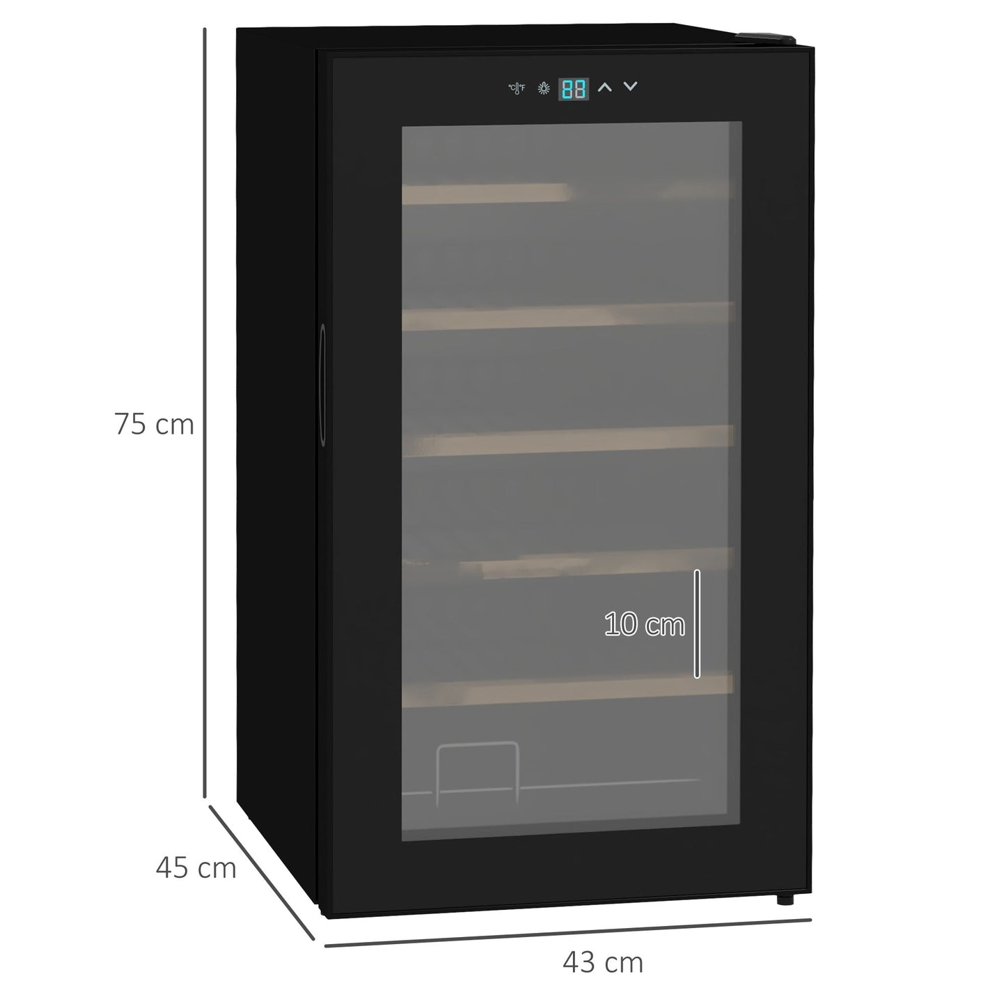 24 Bottle Freestanding Wine Fridge with Digital Touch Controls - Black-2