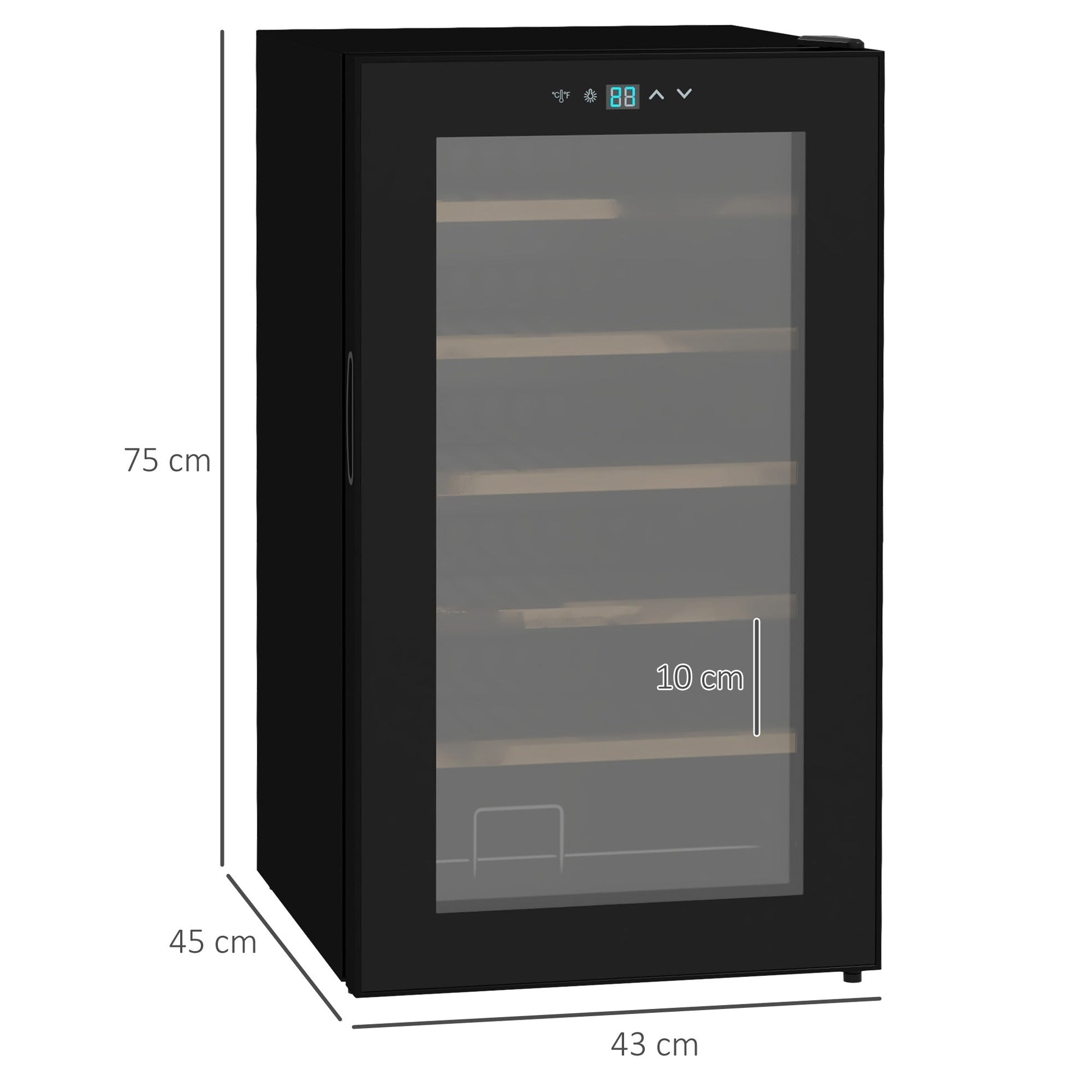 24 Bottle Freestanding Wine Fridge with Digital Touch Controls - Black-2