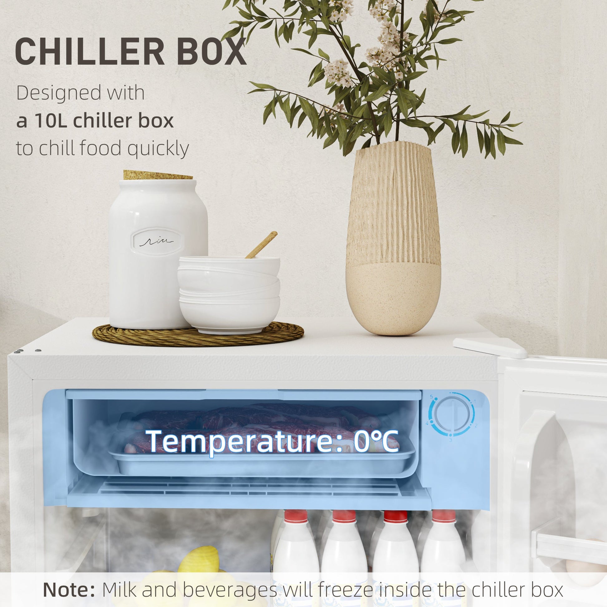 91L Freestanding Under-Counter Fridge with Lock - White-4