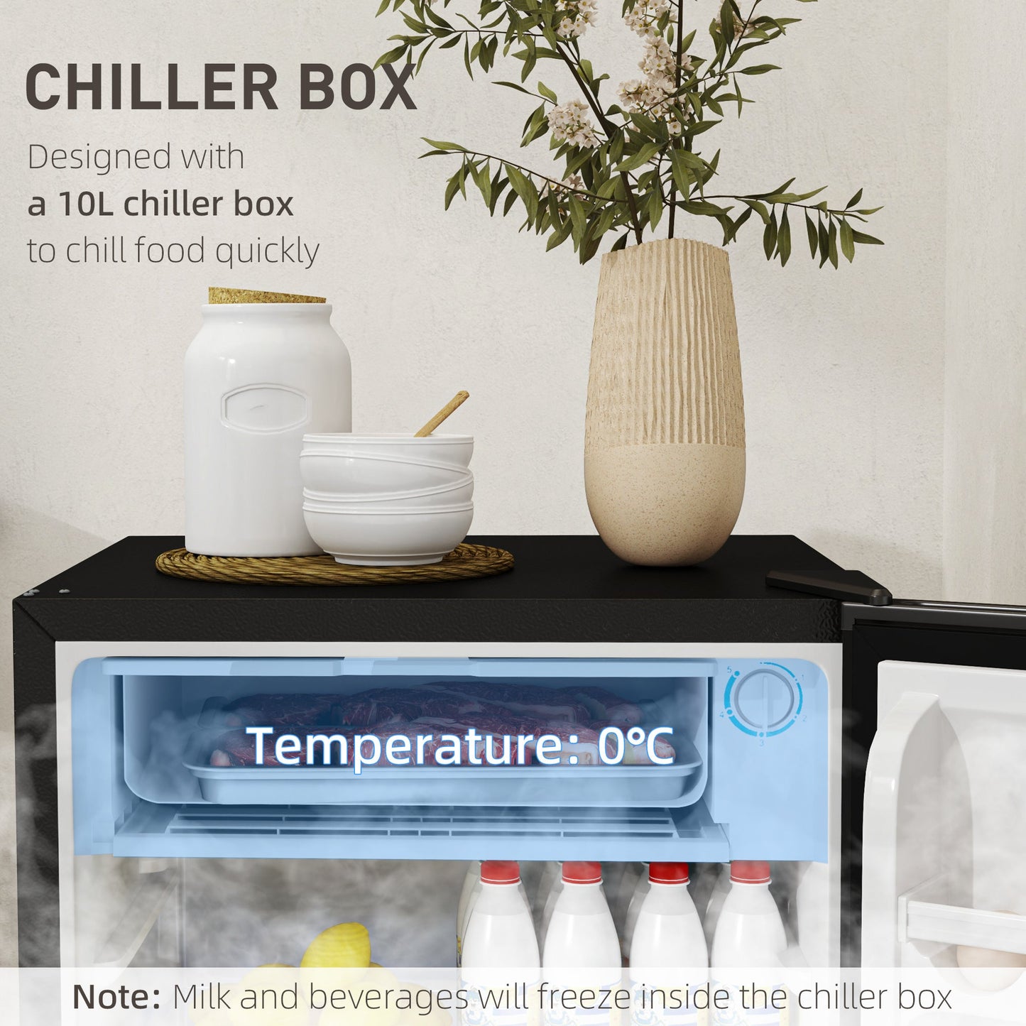 91L Freestanding Under-Counter Fridge with Lock - Black-4